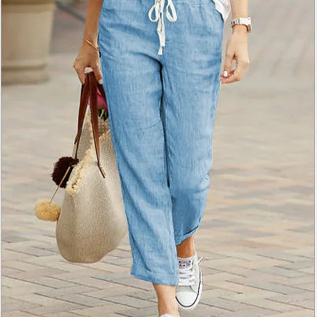 ELSASHAPE | LNIANE LUŹNE SPODNIE DLA KOBIET