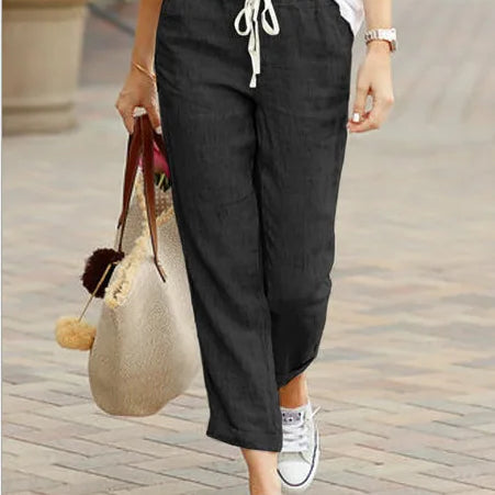 ELSASHAPE | LNIANE LUŹNE SPODNIE DLA KOBIET