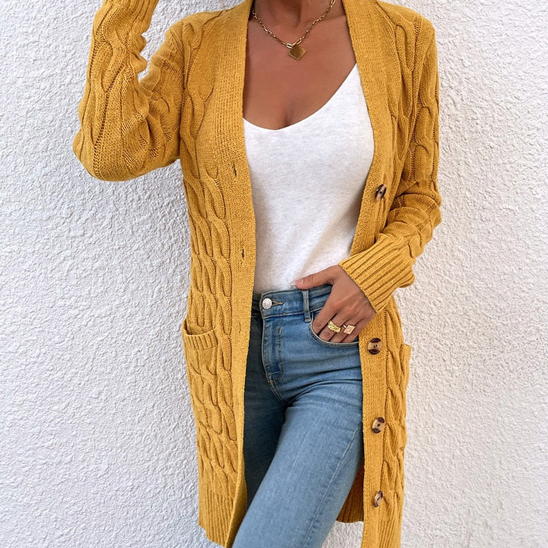 ELSASHAPE | WARKOCZOWY DŁUGI KARDIGAN DLA KOBIET