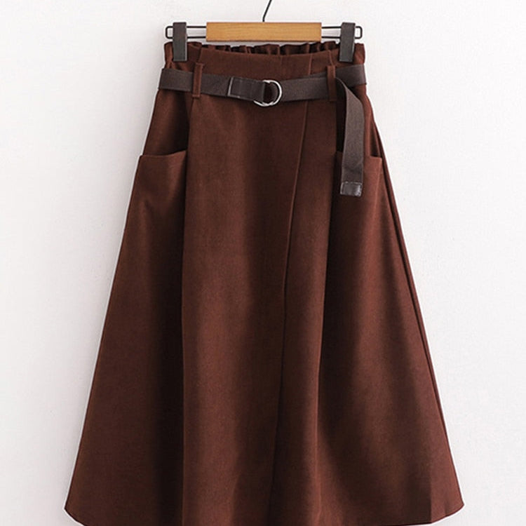 ELSASHAPE | A-LINIOWA SPÓDNICA MIDI DLA KOBIET