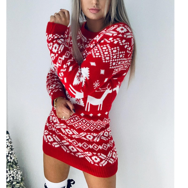 ELSASHAPE | NORWESKI SWETER Z RENIFERAMI DLA KOBIET