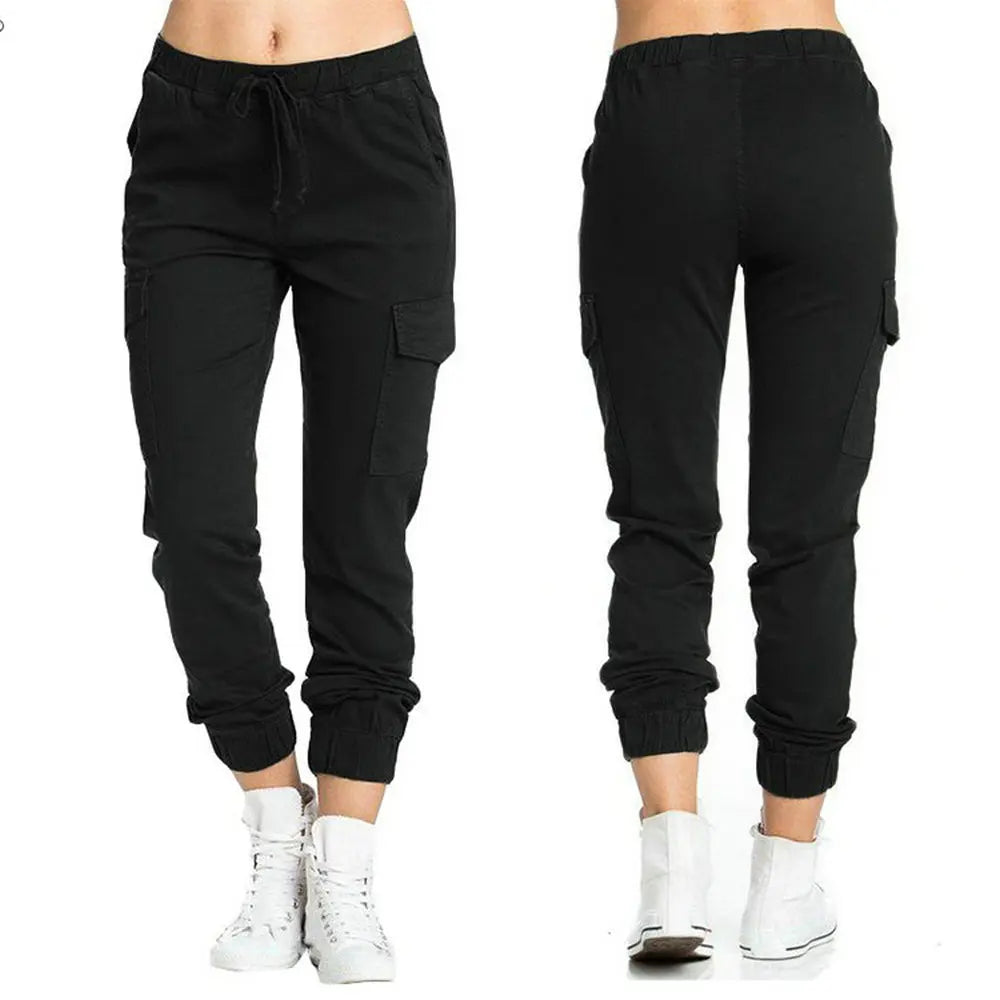 ELSASHAPE | DAMSKIE SPODNIE CARGO Z ELASTYCZNYMI MANKIETAMI