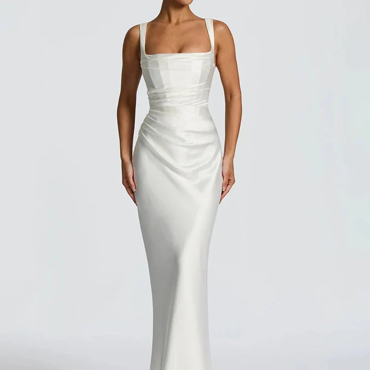 ELSASHAPE | SUKIENKA MAXI ZE SZNURKIEM NA PLECACH DLA KOBIET